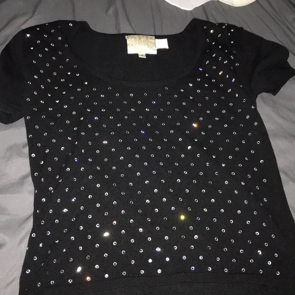 Black bejeweled top - Picture 1 of 4